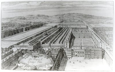 Die Aussicht auf Grays Inn, 1720 von English School